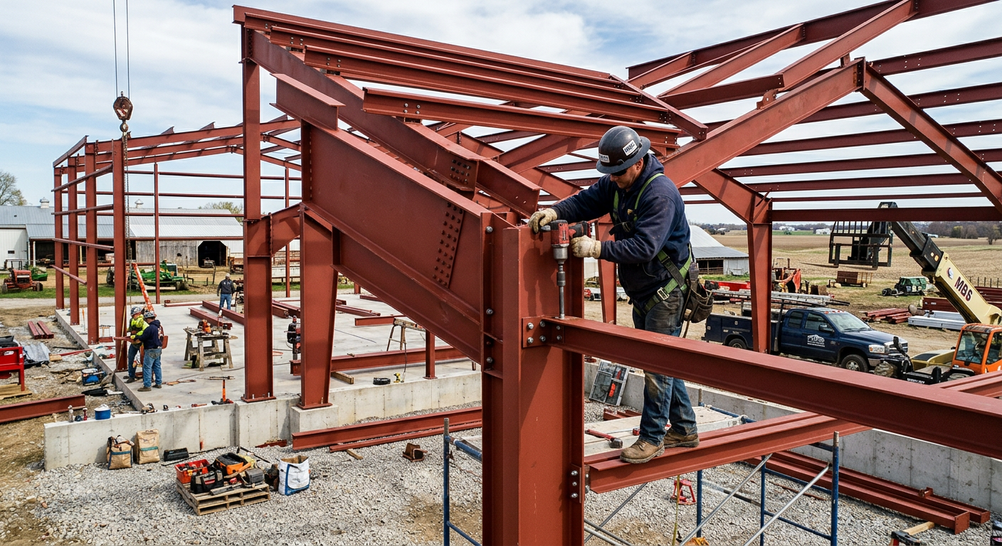Red Iron Steel Buildings
